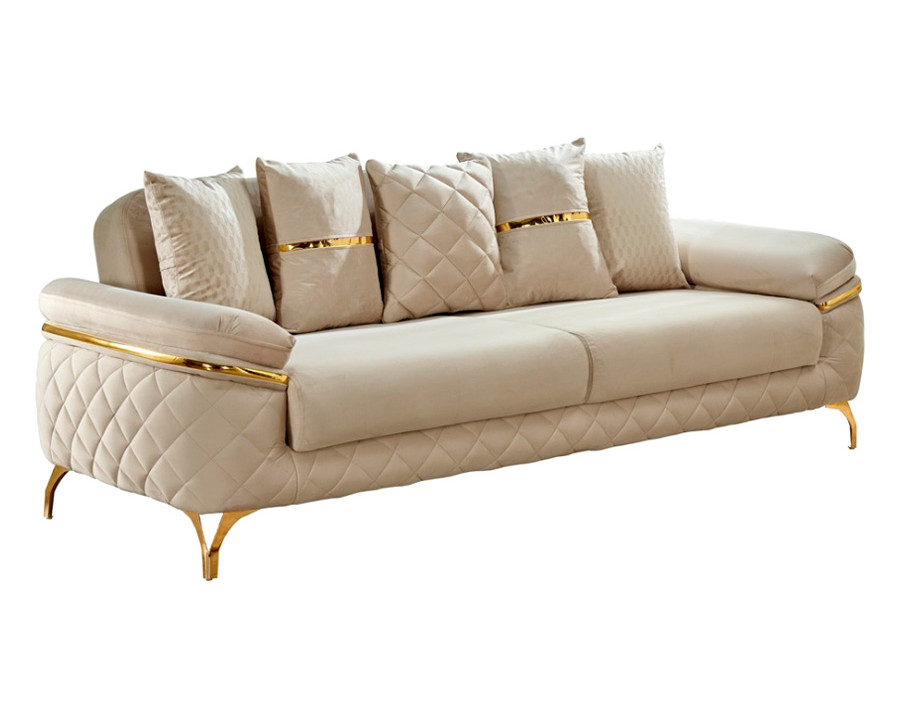 Furnia - Orlando Convertible Sofa in Cream, Fabric