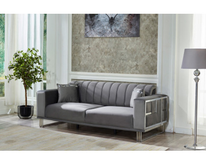 Furnia Puzzle Convertible Sleeper Sofa - Light Gray, Fabric