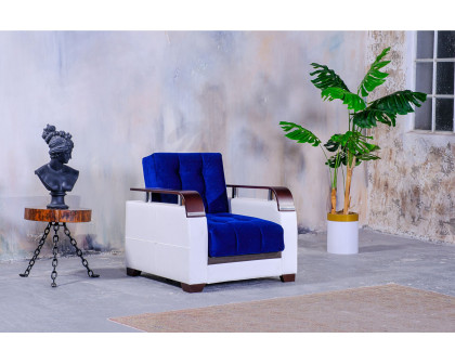 Furnia™ Regina Armchair - Navy Blue, Fabric