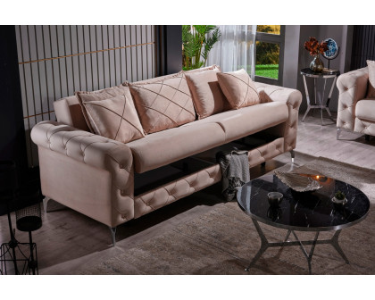 Furnia Riva Convertible Sofa - Cream, Fabric