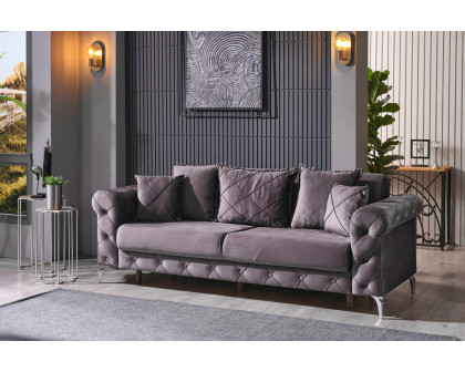 Furnia Riva Convertible Sofa - Gray, Fabric