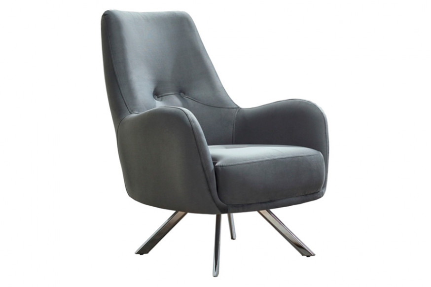 Furnia™ Rolex Armchair - Gray, Fabric