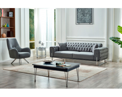 Furnia - Rolex Convertible Sofa in Gray, Fabric