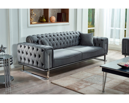 Furnia - Rolex Convertible Sofa in Gray, Fabric