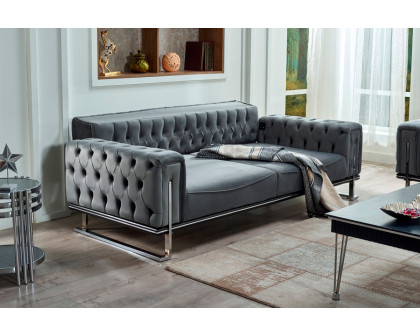 Furnia - Rolex Convertible Sofa in Gray, Fabric