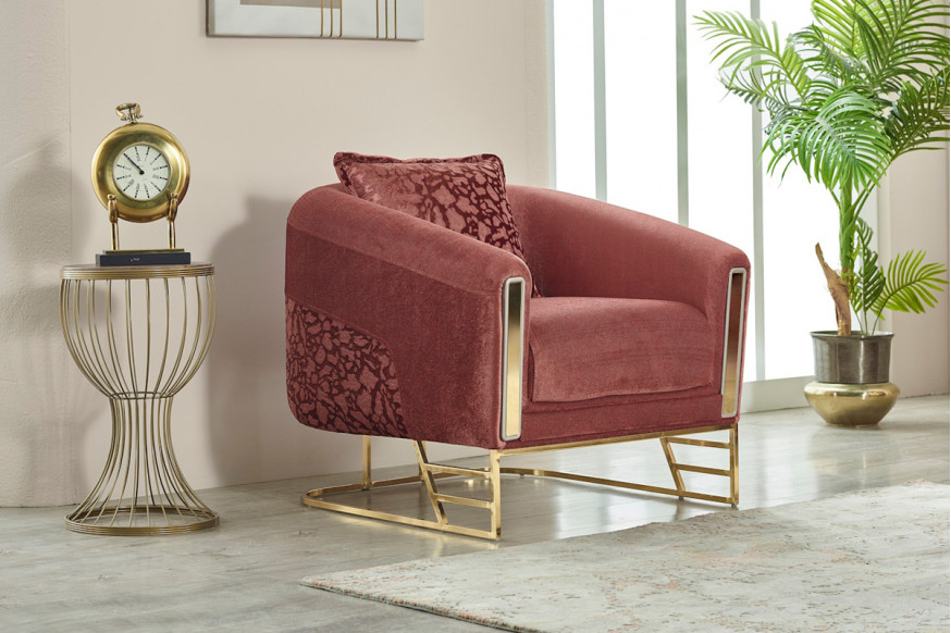 Furnia™ Romans Armchair - Brick, Fabric