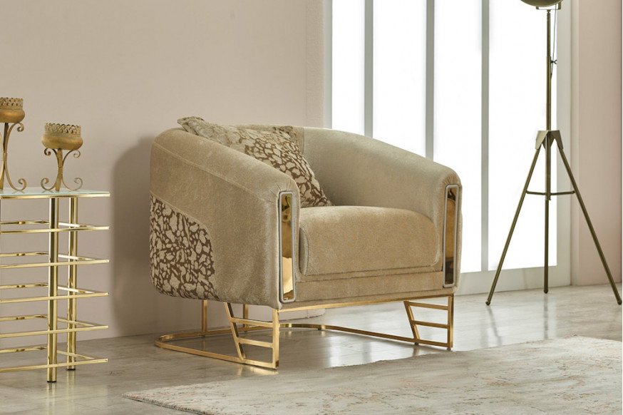 Furnia™ Romans Armchair - Beige, Fabric