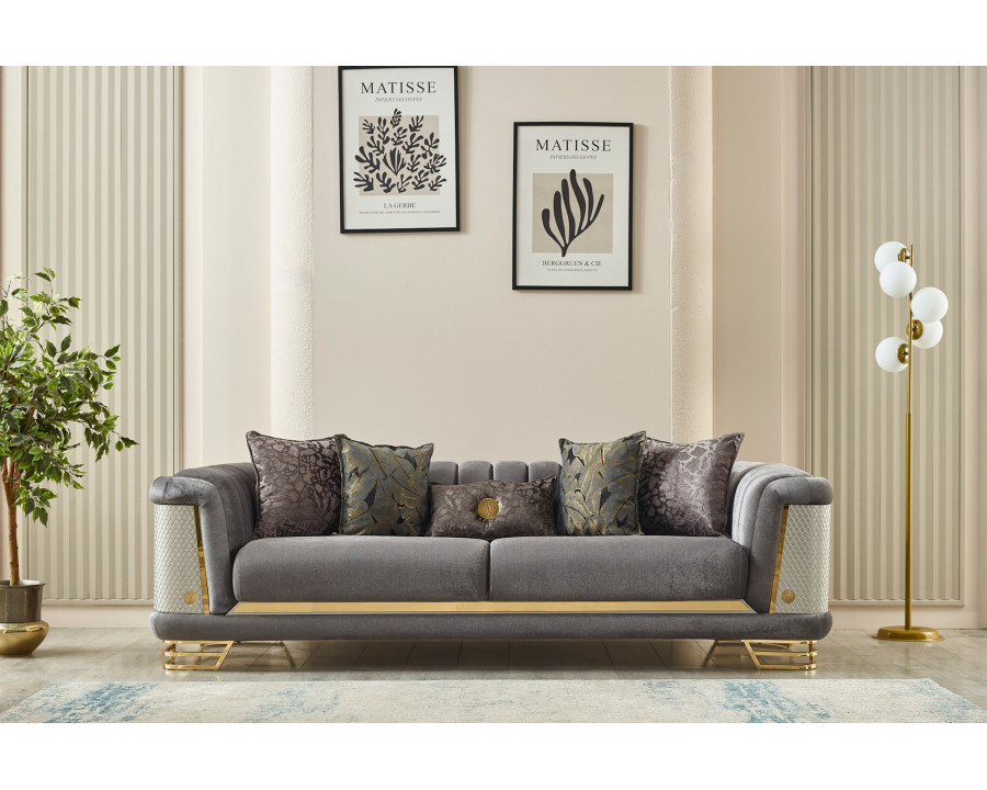 Furnia Romans Stationary Sofa - Gray, Fabric