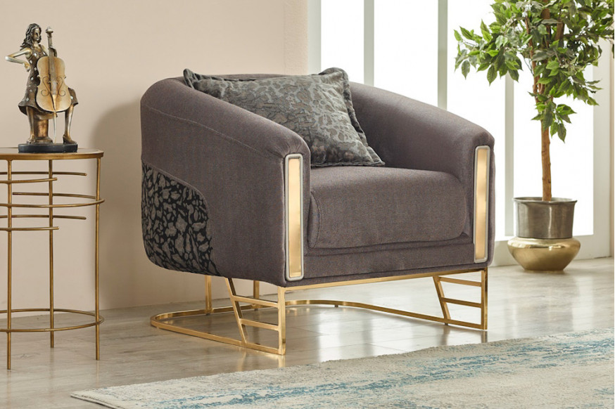 Furnia™ Romans Armchair - Gray, Fabric