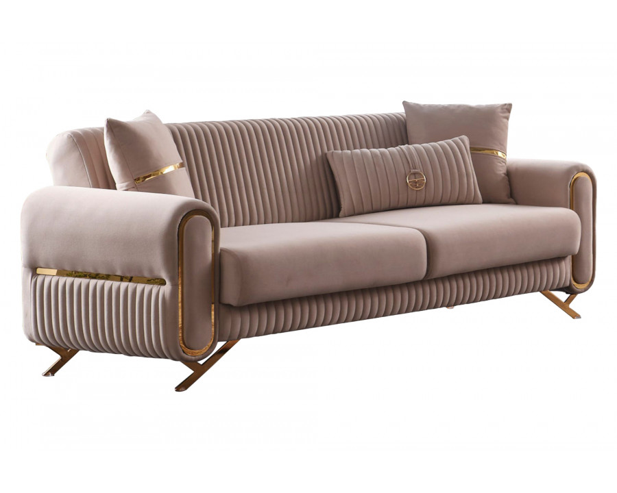 Furnia Royal Stationary Sofa - Beige, Fabric