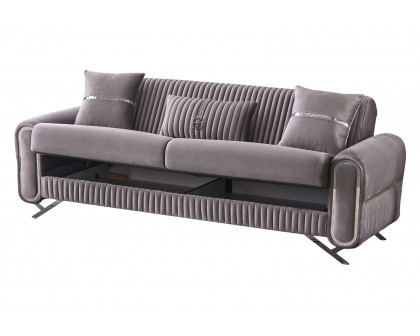 Furnia Royal Convertible Loveseat - Light Gray, Fabric