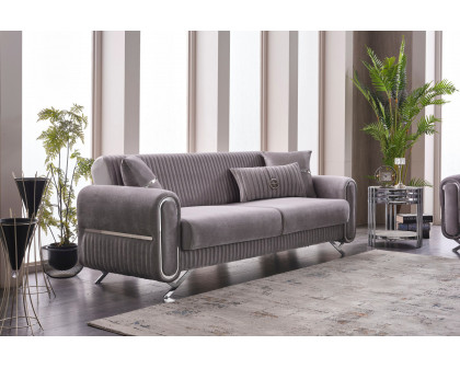 Furnia Royal Stationary Sofa - Light Gray, Fabric