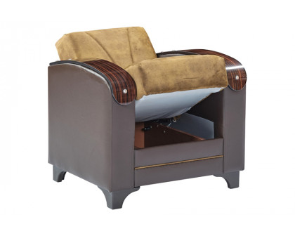 Furnia™ Senem Armchair - Brown, Fabric