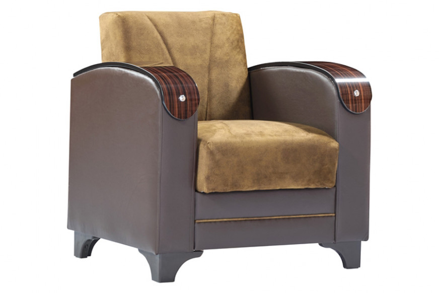 Furnia™ Senem Armchair - Brown, Fabric