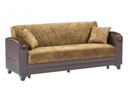 Furnia Senem Convertible Sleeper Sofa - Brown, Fabric