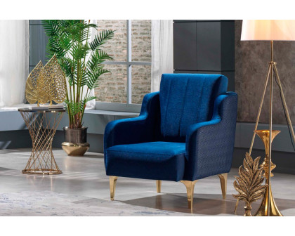 Furnia - Toledo Armchair in Blue, Fabric