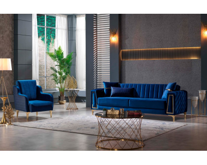 Furnia - Toledo Armchair in Blue, Fabric