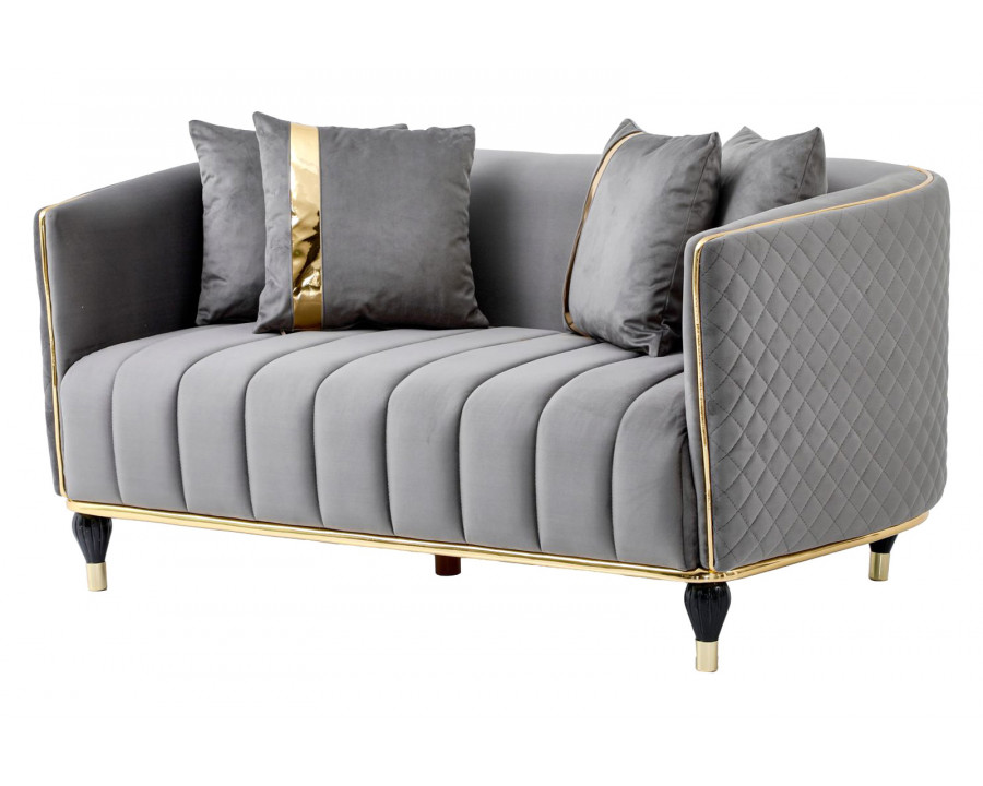 Furnia Toronto Stationary Loveseat - Gray, Fabric