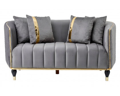 Furnia Toronto Stationary Loveseat - Gray, Fabric