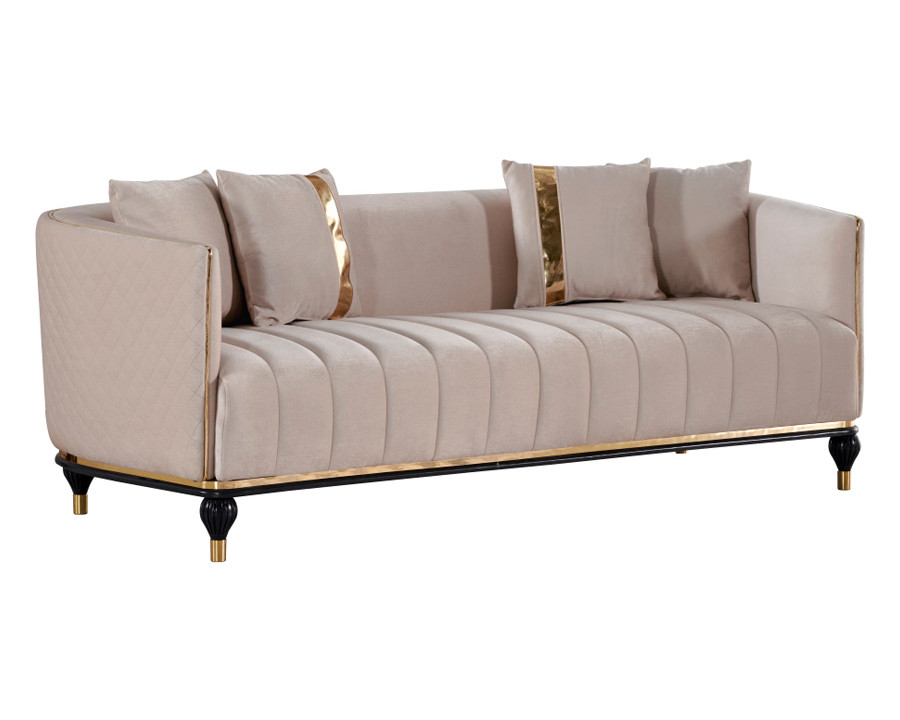 Furnia Toronto Stationary Sofa - Cream, Fabric