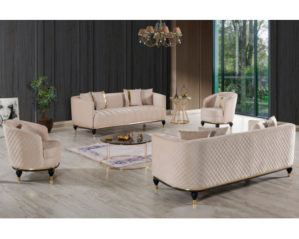 Furnia Toronto Stationary Sofa - Cream, Fabric