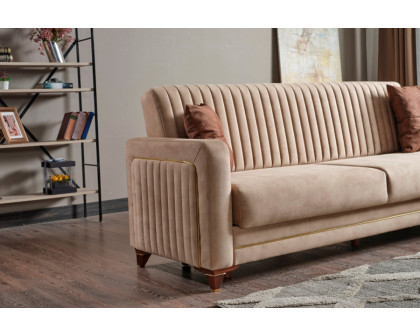 Furnia - Line Modular Right Facing Sectional in Cream, Fabric