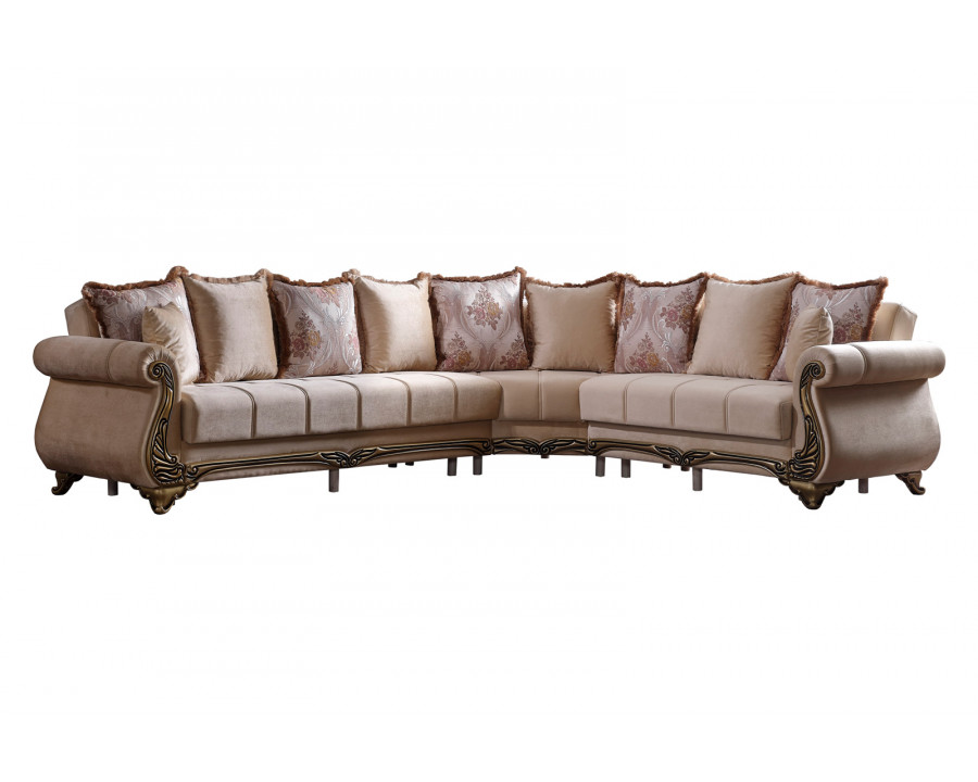 Furnia Karizma Modular Right Facing Sectional - Beige, Fabric