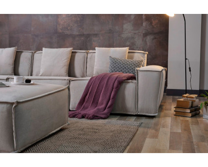 Furnia Padova Modular Sectional with Ottoman - Cream, Fabric