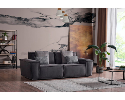 Furnia Padova Modular Sectional with Ottoman - Gray, Fabric