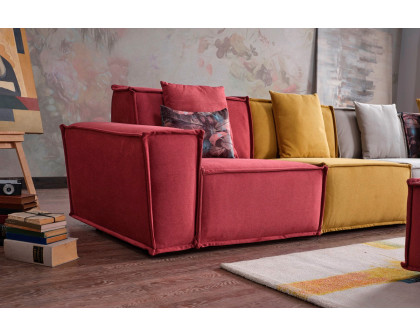 Furnia Padova Modular Sectional with Ottoman - Multicolor, Fabric