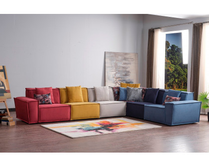 Furnia Padova Modular Sectional with Ottoman - Multicolor, Fabric