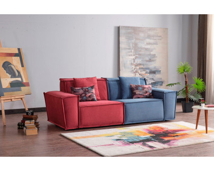 Furnia Padova Modular Sectional with Ottoman - Multicolor, Fabric