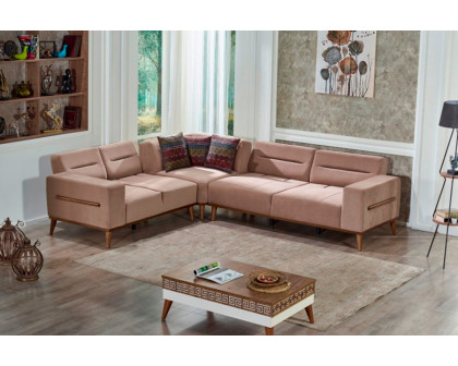 Furnia - Odesa Modular Left Facing Sectional in Brown, Fabric