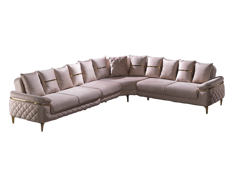 Furnia - Orlando Modular Right Facing Sectional in Cream, Fabric