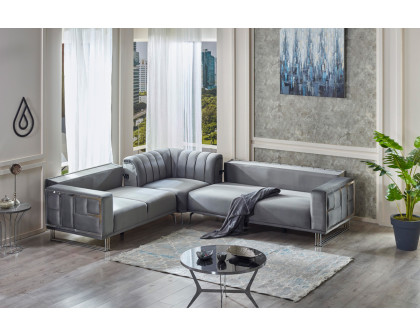 Furnia Puzzle Modular Left Facing Sectional - Light Gray, Fabric