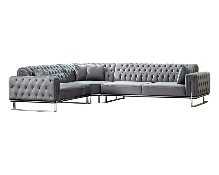 Furnia - Rolex Modular Left Facing Sectional in Gray, Fabric