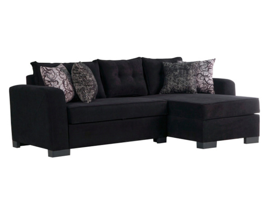 Furnia - Veneto Modular Right Facing Sectional in Black, Fabric