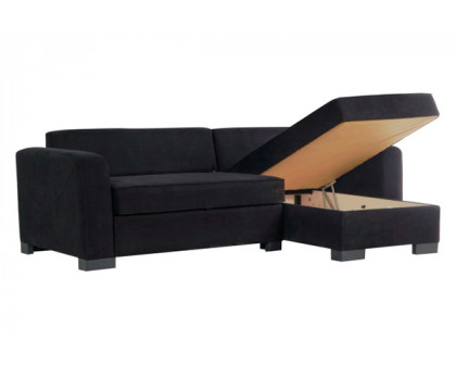 Furnia - Veneto Modular Right Facing Sectional in Black, Fabric