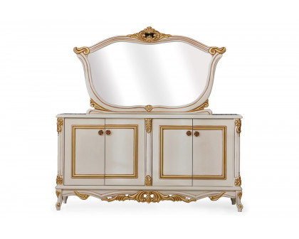 Furnia Buse Console with Mirror - Cream