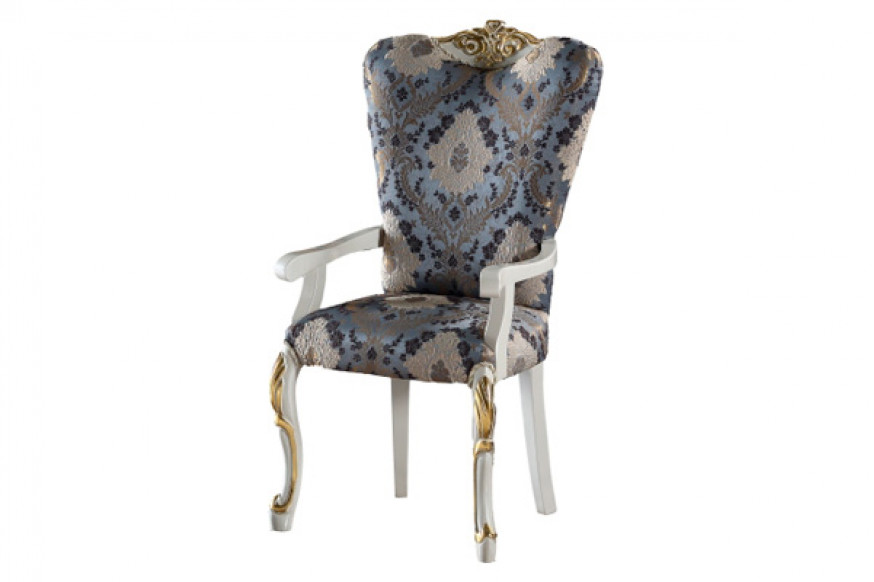 Furnia™ Hunkar Pattern Dining Chair - Beige/Blue, Fabric