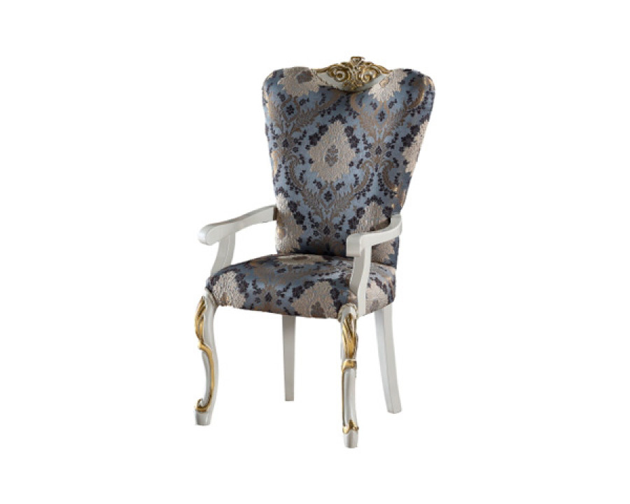 Furnia - Hunkar Pattern Dining Chair in Beige/Blue, Fabric