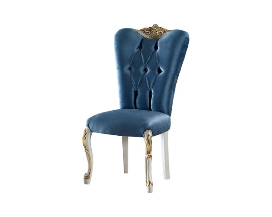 Furnia - Hunkar Solid Dining Chair in Blue, Fabric