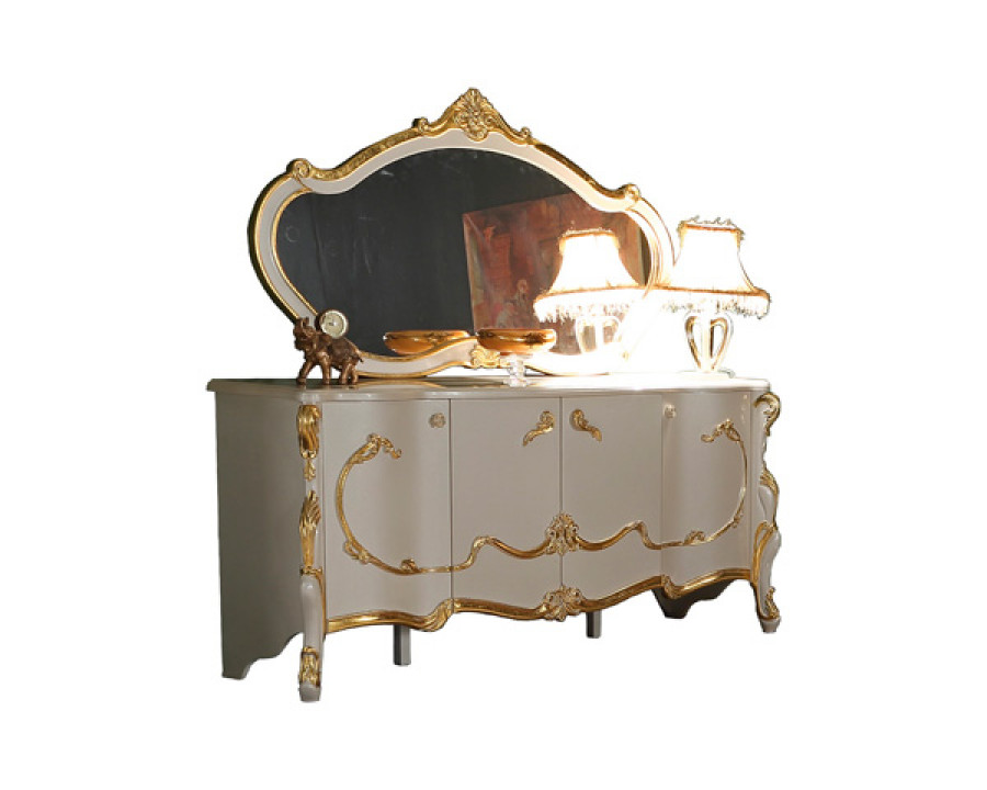 Furnia - Hunkar Console with Mirror in White