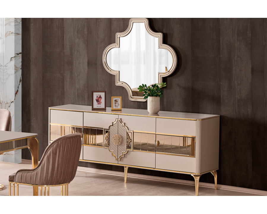 Furnia - Istanbul Console with Mirror in Cream