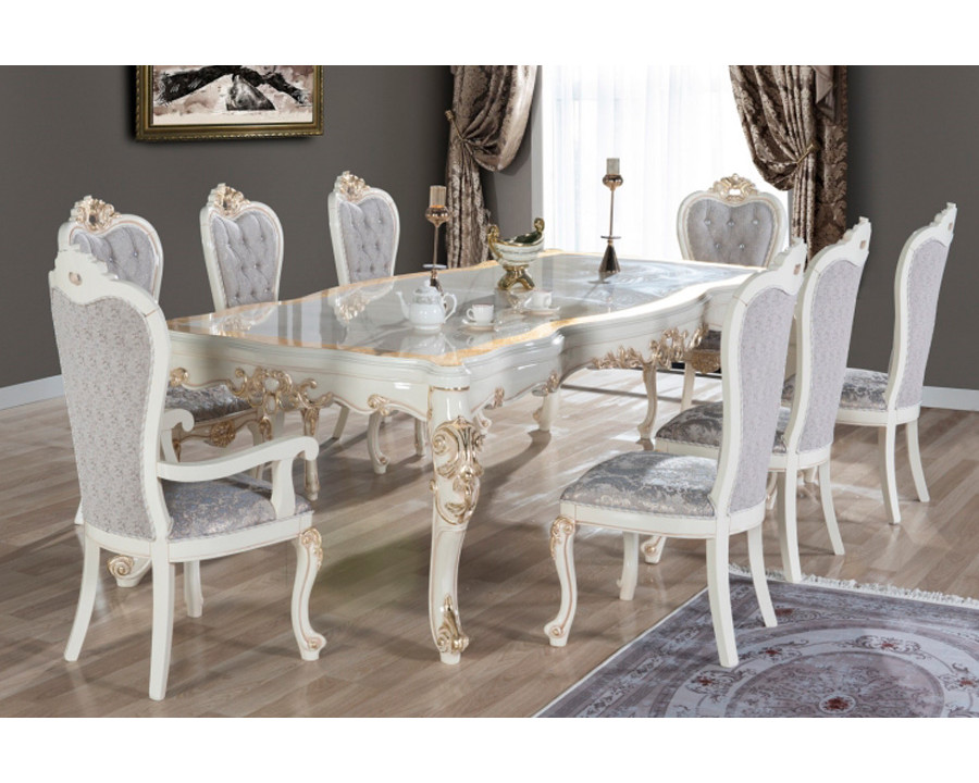 Furnia Kelebek 104" Dining Table - Cream