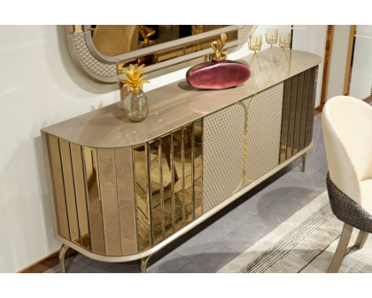 Furnia - Madrid Console with Mirror in Gold