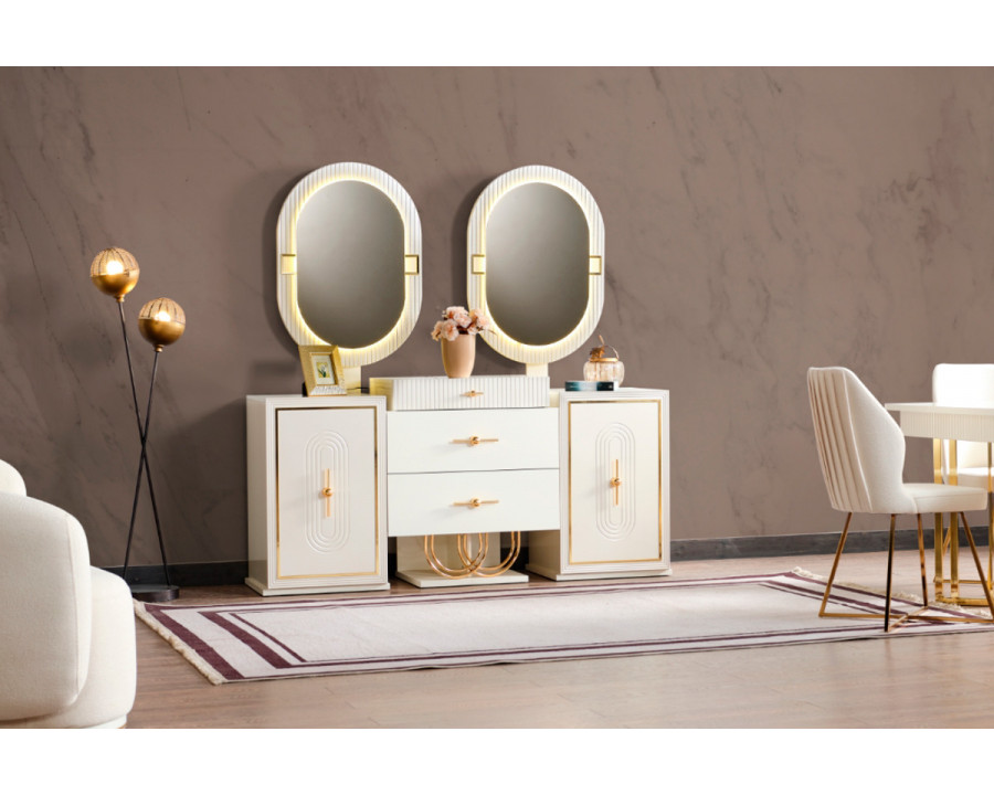 Furnia - Marsel Console with Mirror in White