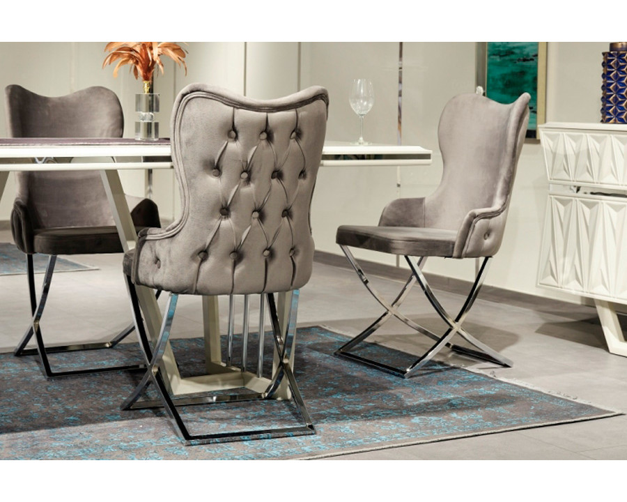 Furnia - Nova Dining Chair in Gray, Fabric