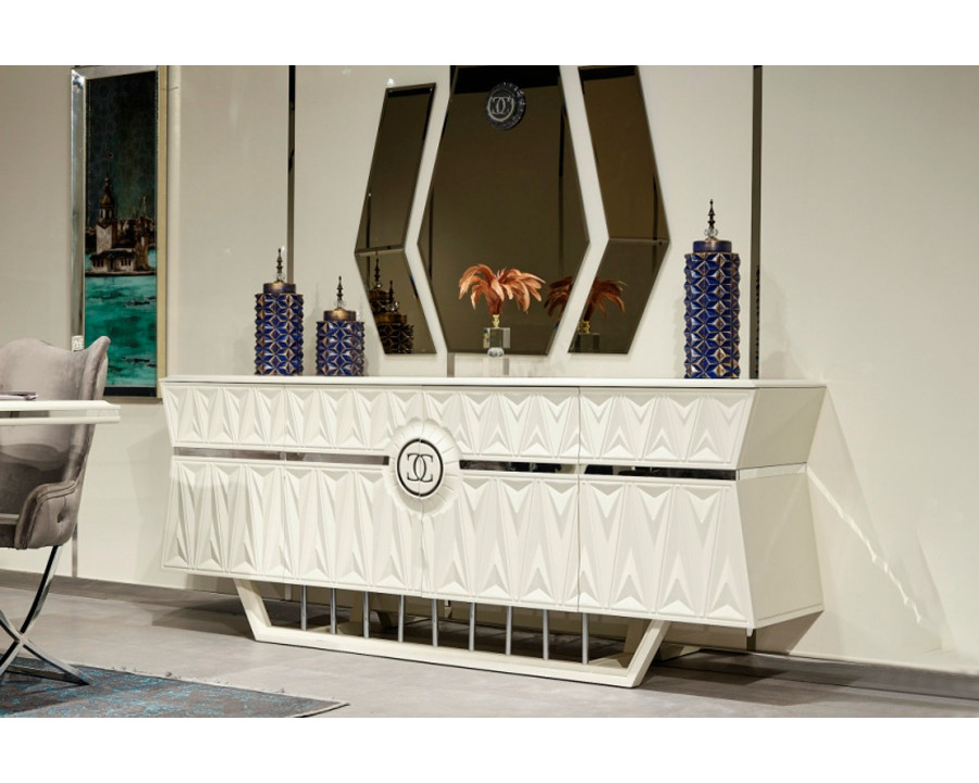 Furnia - Nova Console with Mirror in White