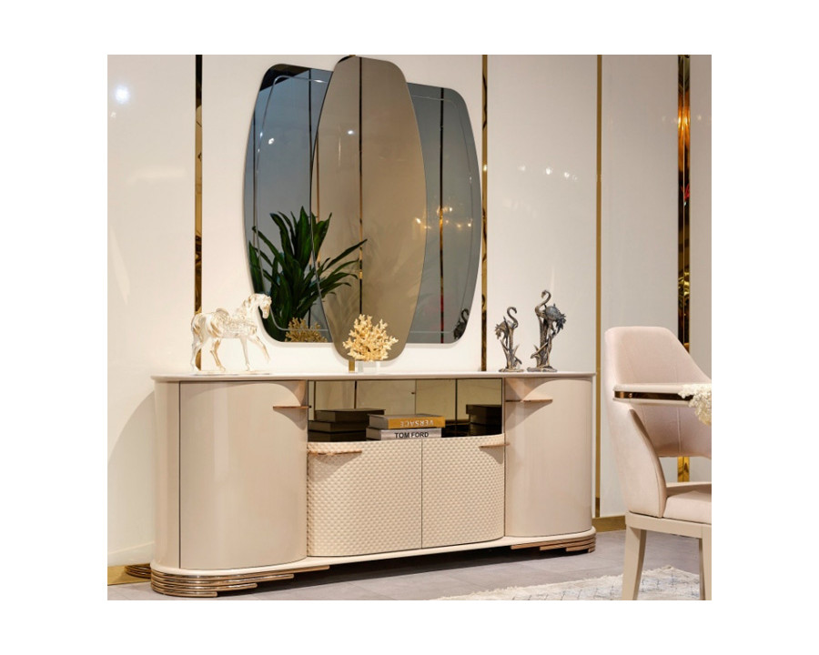 Furnia - Paris Console with Mirror in Cream